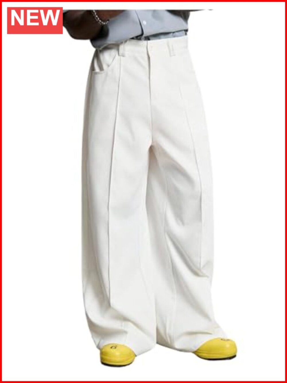 Men's Baggy Wide Leg Pleated Dress Pants Work Office Slacks Trousers